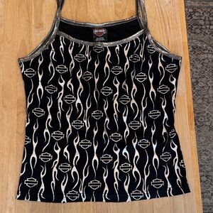 Harley-Davidson Black and metallic silver Camisole XL